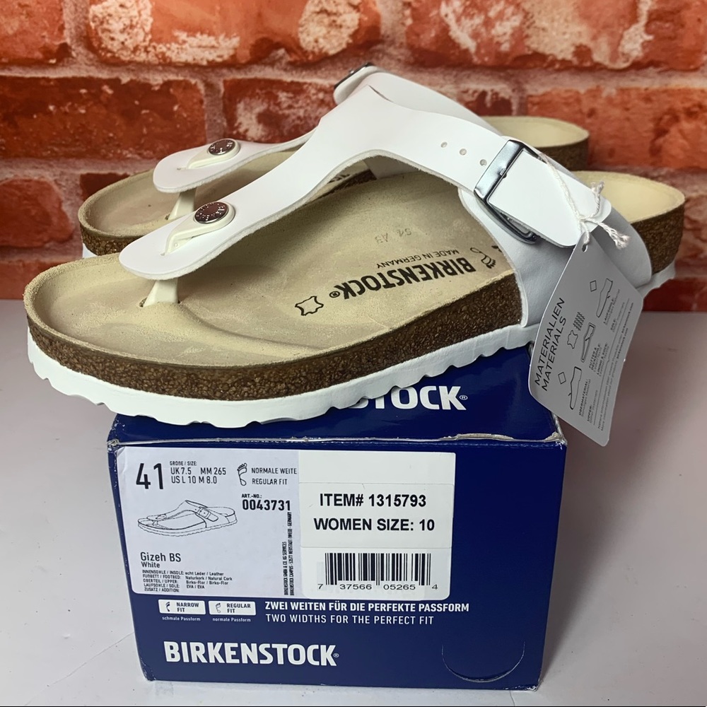 Women’s Birkenstock Gizeh BS Sandals WHITE Size 10